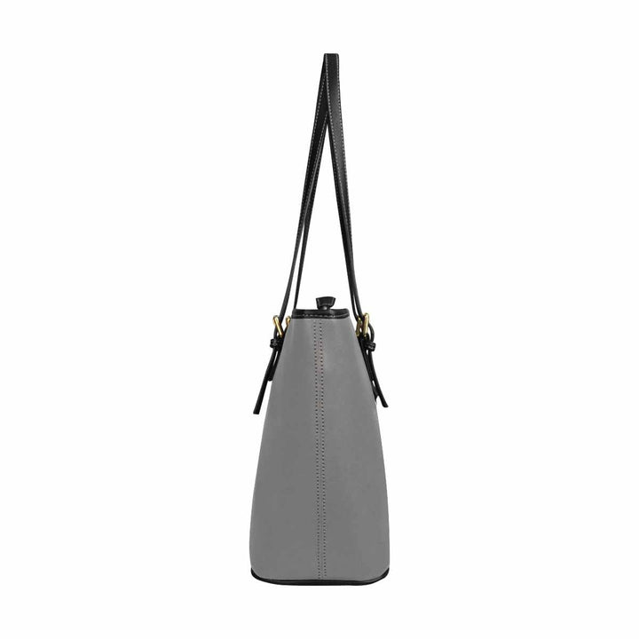 Large Leather Tote Shoulder Bag - Gray - Bags | Leather Tote Bags