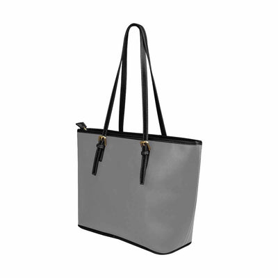 Large Leather Tote Shoulder Bag - Gray - Bags | Leather Tote Bags