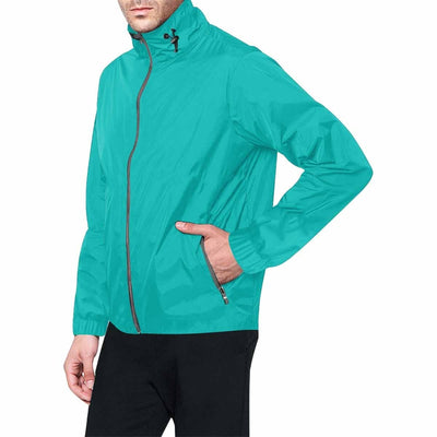 Greenish Blue Hooded Windbreaker Jacket - Men / Women - Mens | Jackets