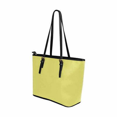 Large Leather Tote Shoulder Bag - Honeysuckle Yellow - Bags | Leather Tote Bags
