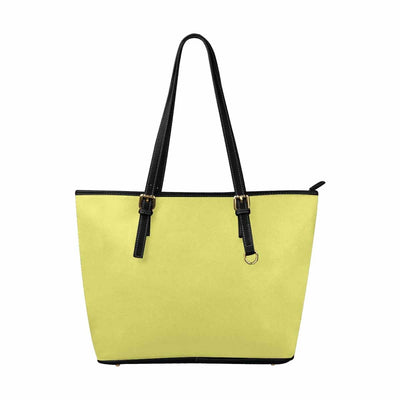 Large Leather Tote Shoulder Bag - Honeysuckle Yellow - Bags | Leather Tote Bags
