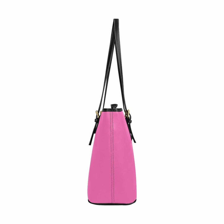 Large Leather Tote Shoulder Bag - Hot Pink - Bags | Leather Tote Bags