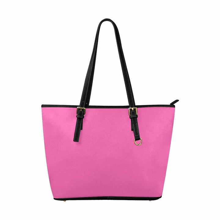 Large Leather Tote Shoulder Bag - Hot Pink - Bags | Leather Tote Bags