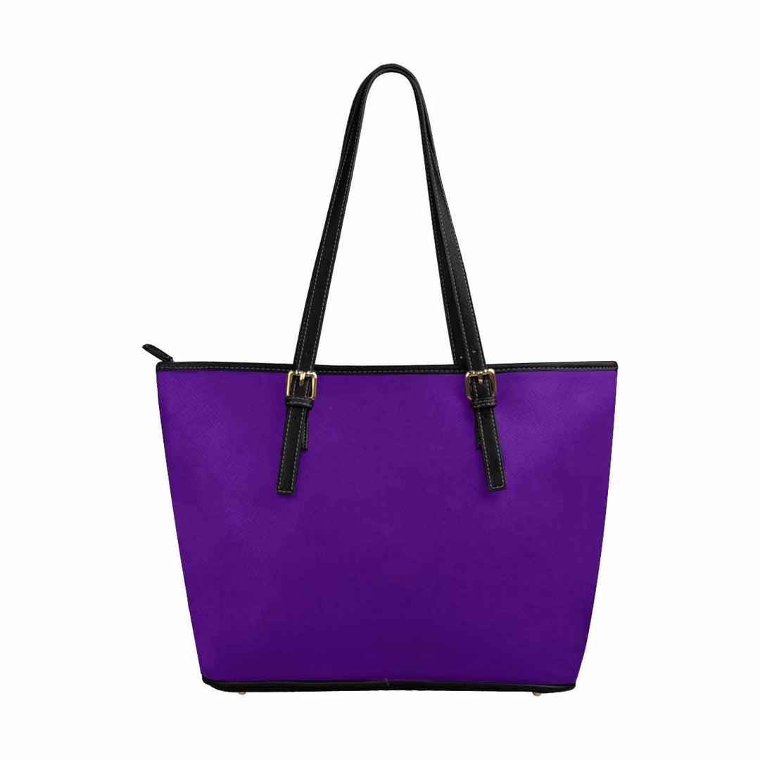 Large Leather Tote Shoulder Bag - Indigo Purple - Bags | Leather Tote Bags