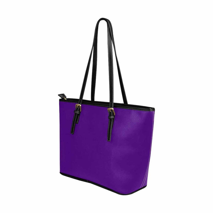 Large Leather Tote Shoulder Bag - Indigo Purple - Bags | Leather Tote Bags