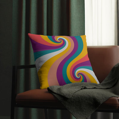 Indoor Or Outdoor Throw Pillow Retro Multicolor Vintage Print S5 - Decorative |