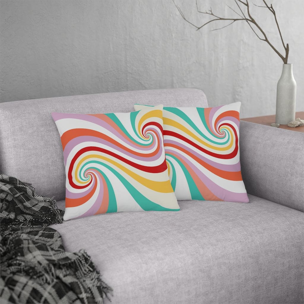 Indoor Or Outdoor Throw Pillow Retro Multicolor Vintage Print S8 - Decorative |