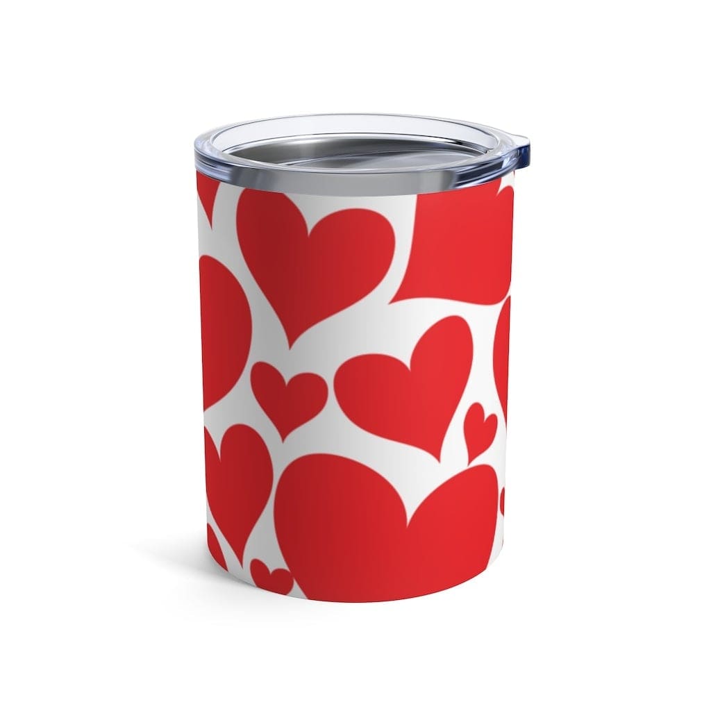 Insulated Tumbler 10oz Love Red Hearts Pattern - Decorative | Tumblers