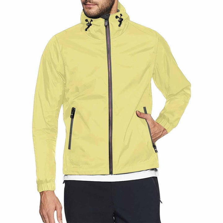 Khaki Yellow Hooded Windbreaker Jacket - Men / Women - Mens | Jackets