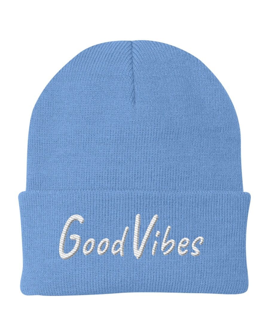 Knit Beanie Cap / Good Vibes Embroidered Hat - H26761 - Unisex | Embroidered