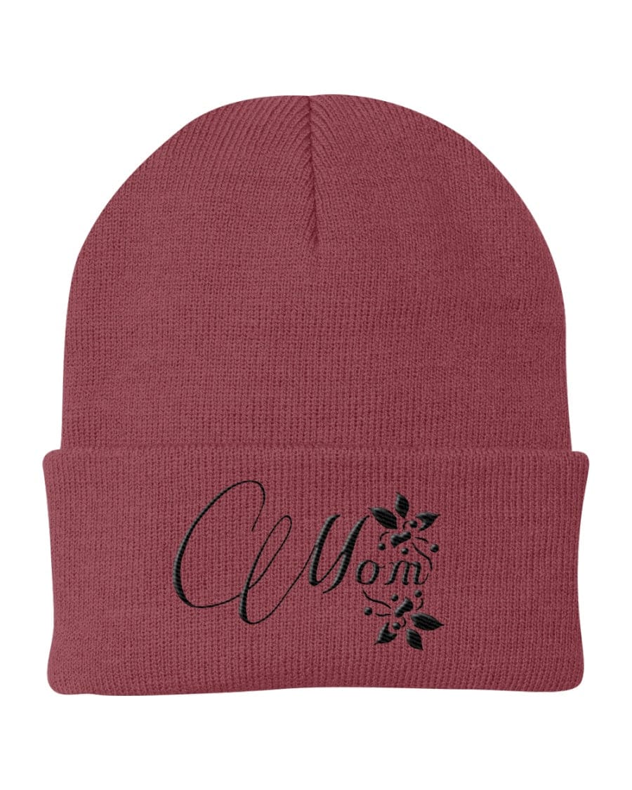 Knit Cap / Mom Embroidered Hat - Unisex | Embroidered Knit Hats