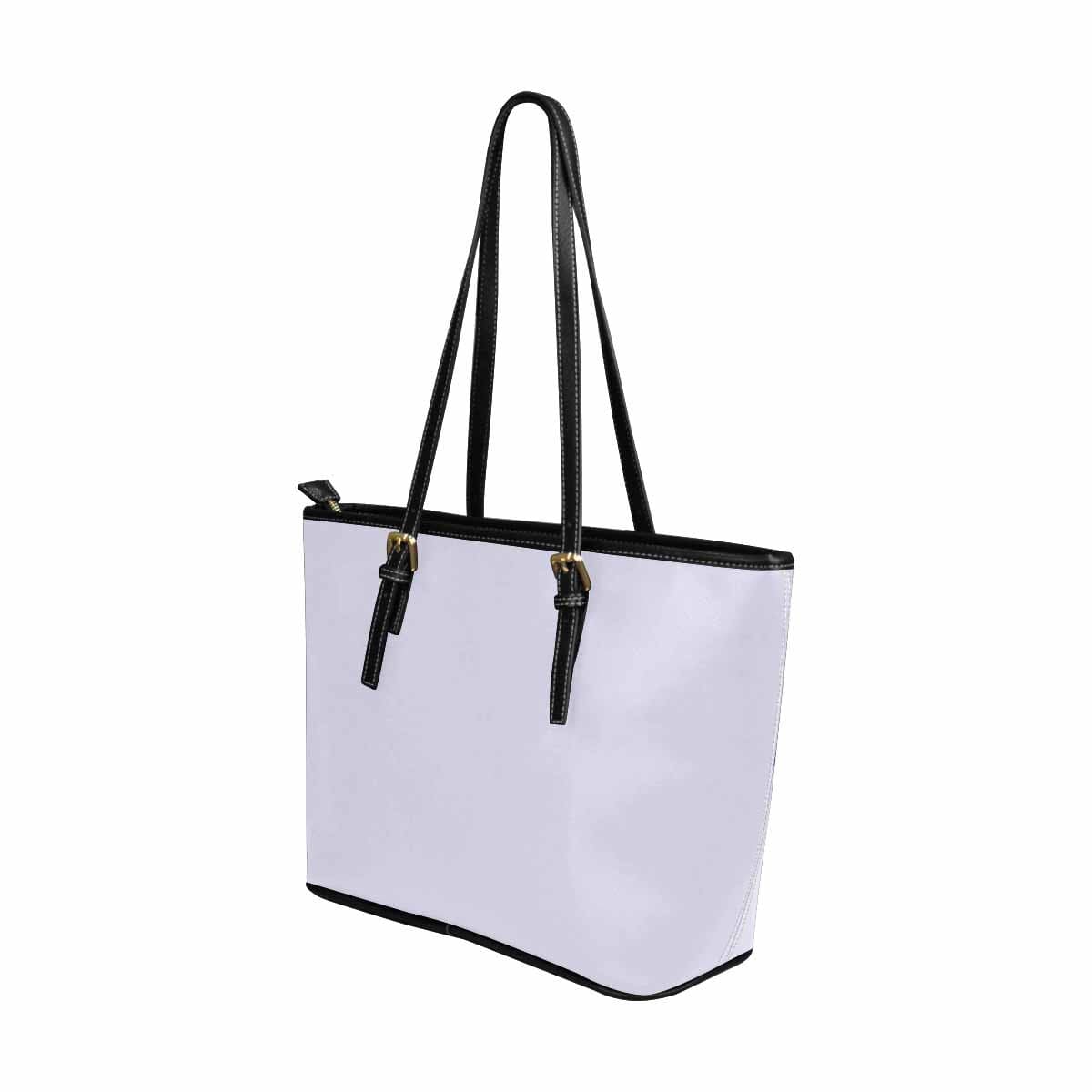Large Leather Tote Shoulder Bag - Lavender Purple - Bags | Leather Tote Bags