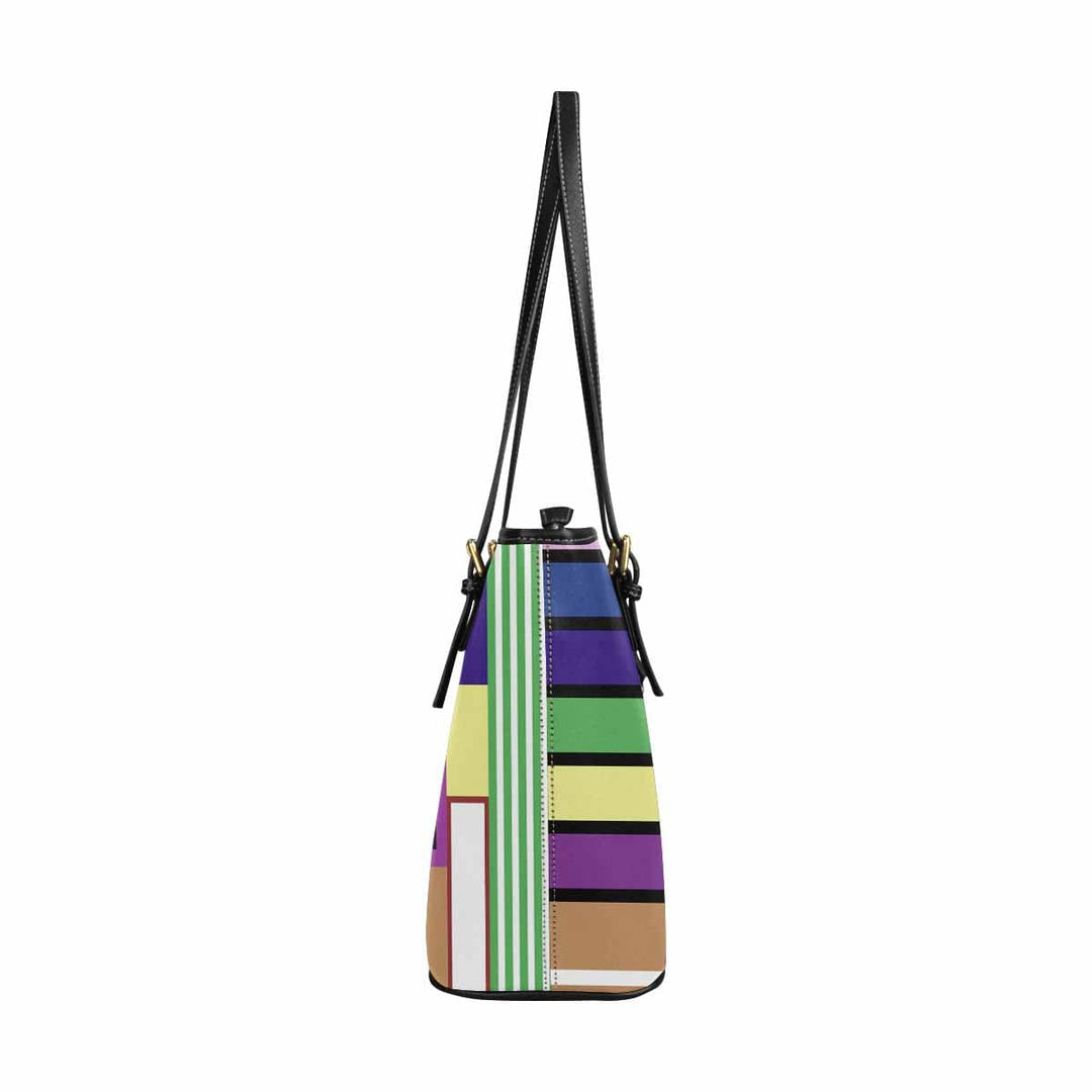 Large Leather Tote Shoulder Bag - Multicolor Handbag - Bags | Leather Tote Bags