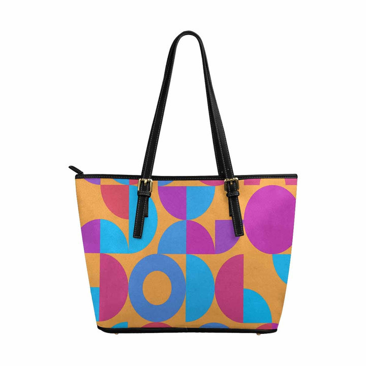 Large Leather Tote Shoulder Bag - Pink Multicolor Print - Bags | Leather Tote