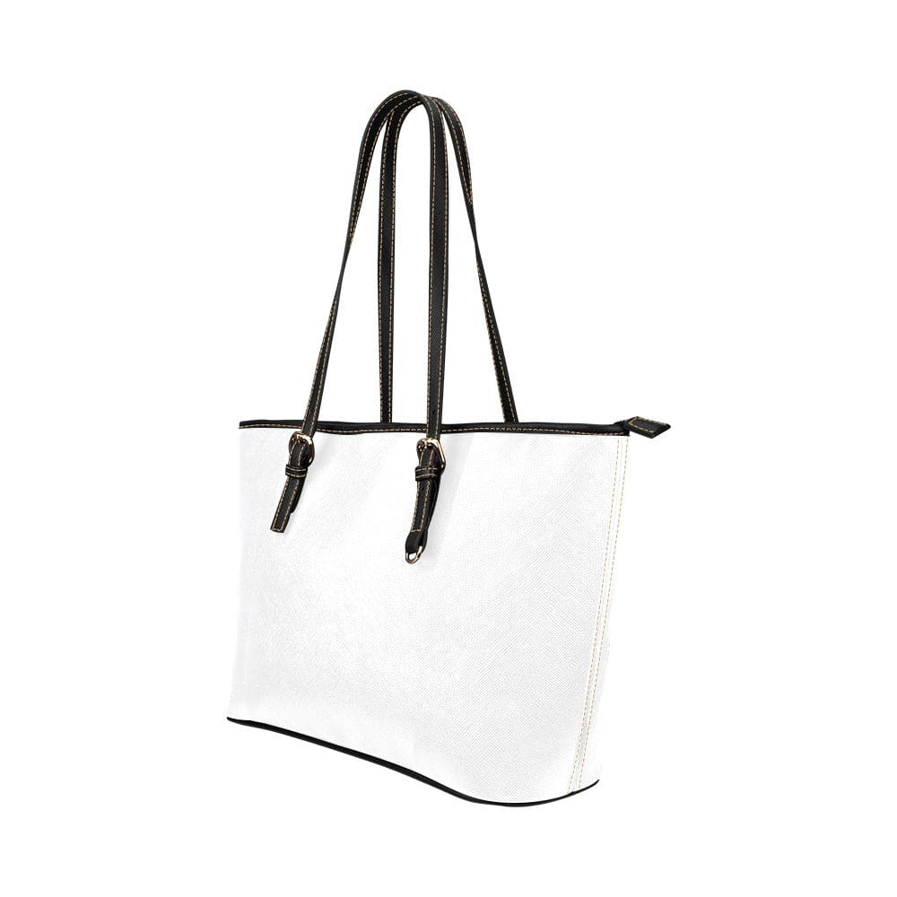 Large Leather Tote Shoulder Bag - Solid White - Bags | Leather Tote Bags