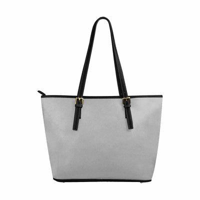 Large Leather Tote Shoulder Bag - Light Grey - Bags | Leather Tote Bags
