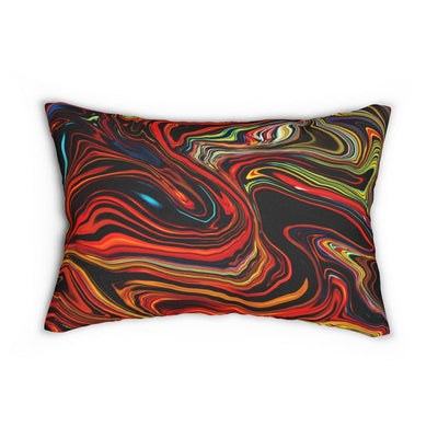 Decorative Lumbar Throw Pillow Multicolor Marble Pattern - Decorative | Throw