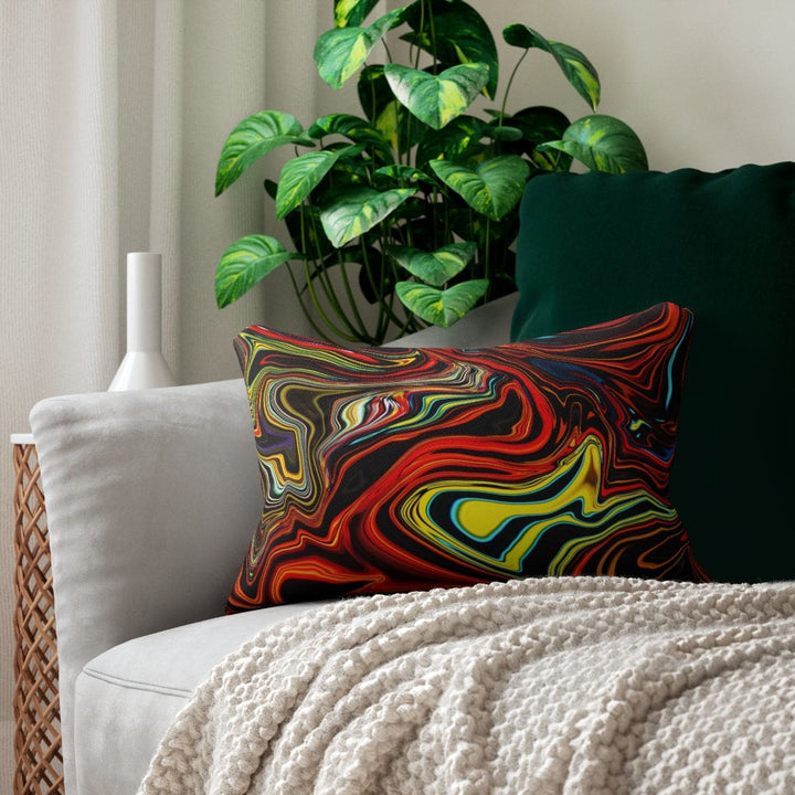 Decorative Lumbar Throw Pillow - Multicolor Marble Pattern - Decorative/Throw