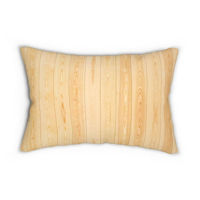Decorative Lumbar Throw Pillow Light Brown Rustic Wood Pattern - Decorative