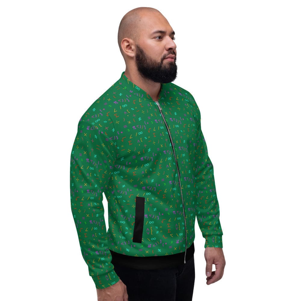 Bomber Jacket for Men Green Math Equations Pattern - Mens | Jackets | Bombers