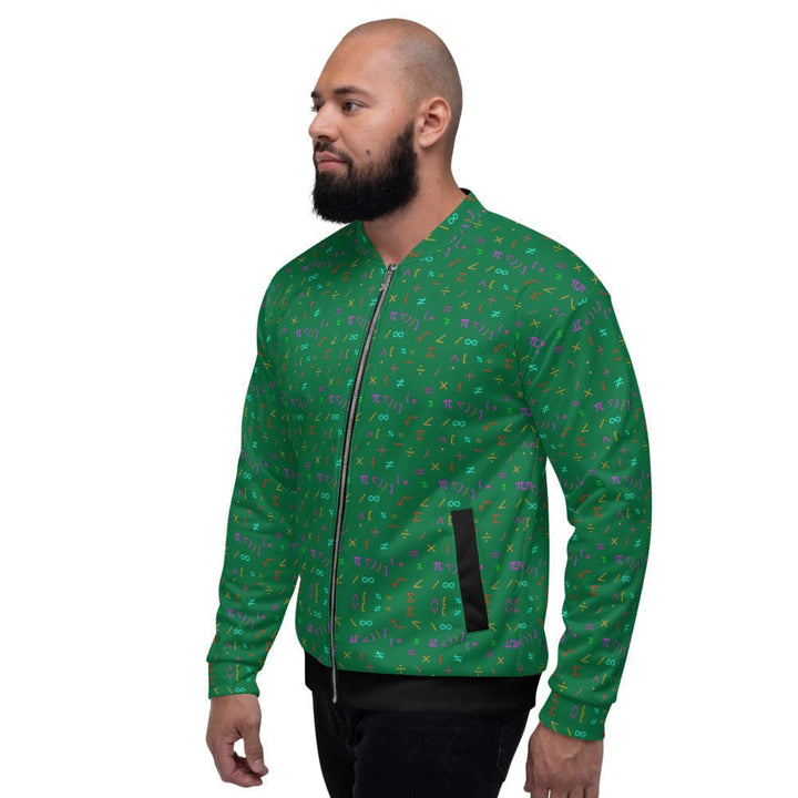 Bomber Jacket for Men Green Math Equations Pattern - Mens | Jackets | Bombers