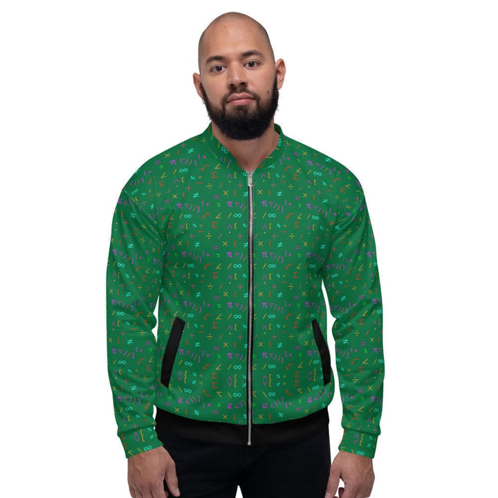 Bomber Jacket for Men Green Math Equations Pattern - Mens | Jackets | Bombers