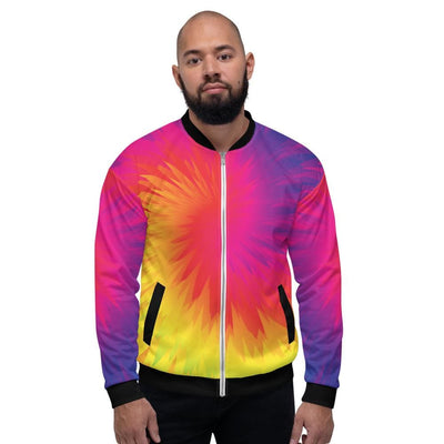 Bomber Jacket For Men Rainbow Tie Dye Pattern - Mens | Jackets | Bombers