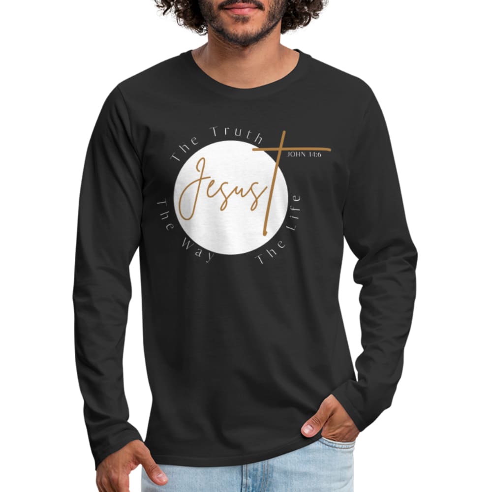 Mens Graphic Tee Jesus the Truth the Way the Life Long Sleeve Shirt - Mens