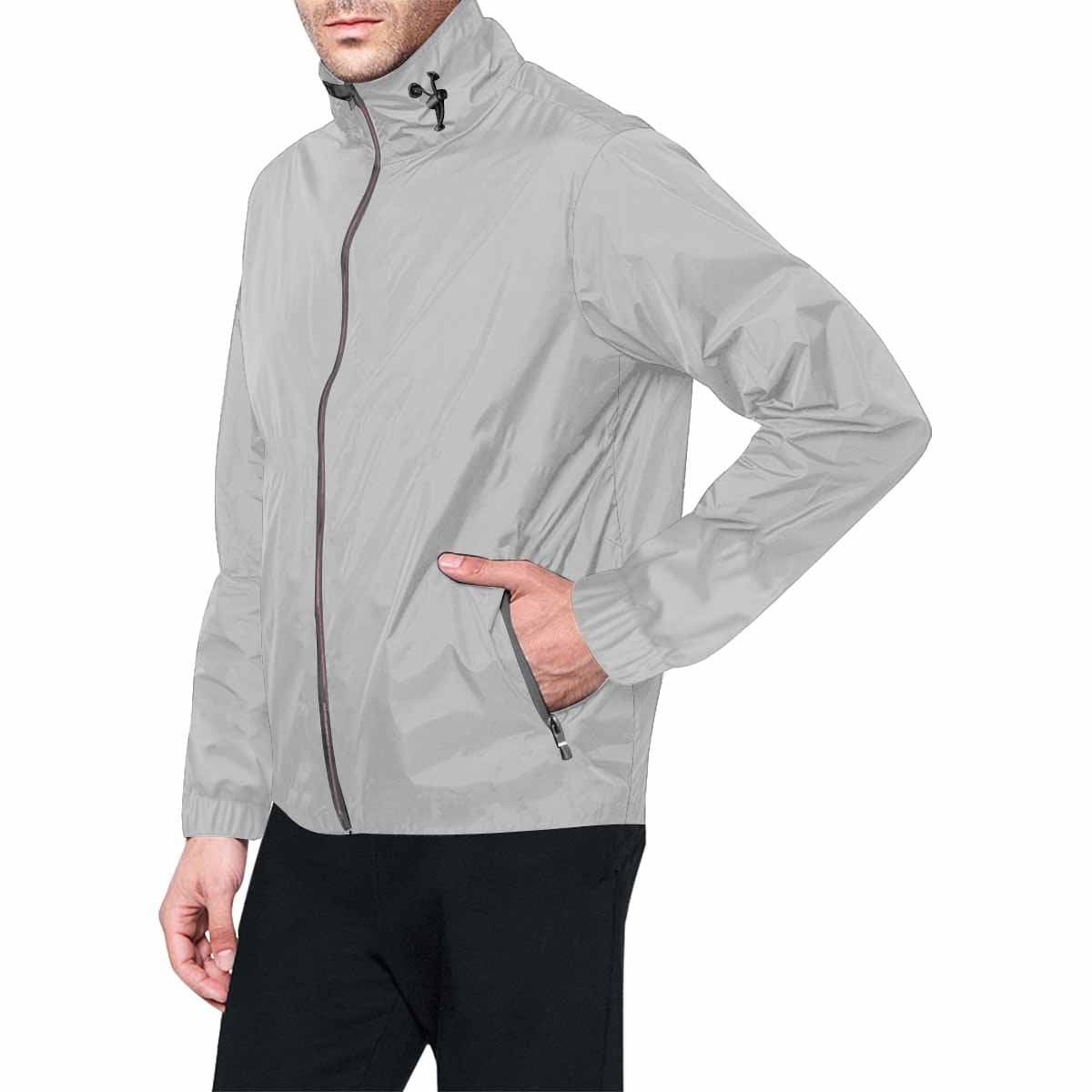 Mens Hooded Windbreaker Jacket - Light Grey - Mens | Jackets | Windbreakers