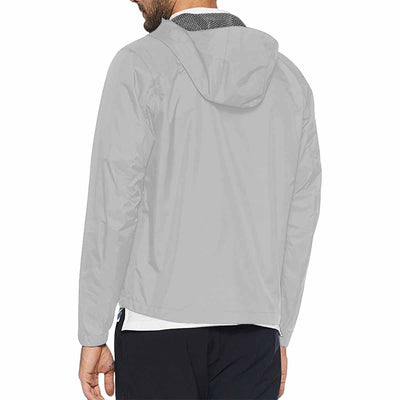 Mens Hooded Windbreaker Jacket - Light Grey - Mens | Jackets | Windbreakers