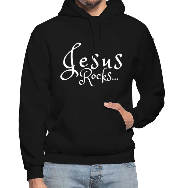 Mens Hoodie - Pullover Hooded Sweatshirt - Graphic/jesus Rocks - Mens | Hoodies