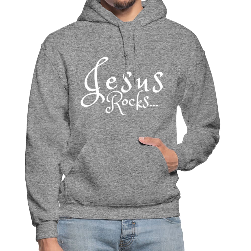 Mens Hoodie - Pullover Hooded Sweatshirt - Graphic/jesus Rocks - Mens | Hoodies