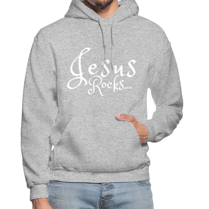 Mens Hoodie - Pullover Hooded Sweatshirt - Graphic/jesus Rocks - Mens | Hoodies