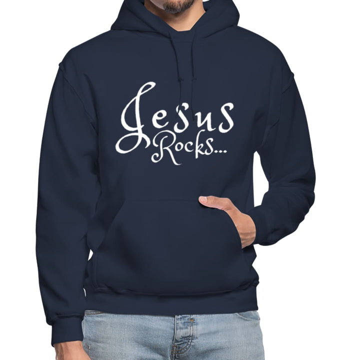 Mens Hoodie - Pullover Hooded Sweatshirt - Graphic/jesus Rocks - Mens | Hoodies