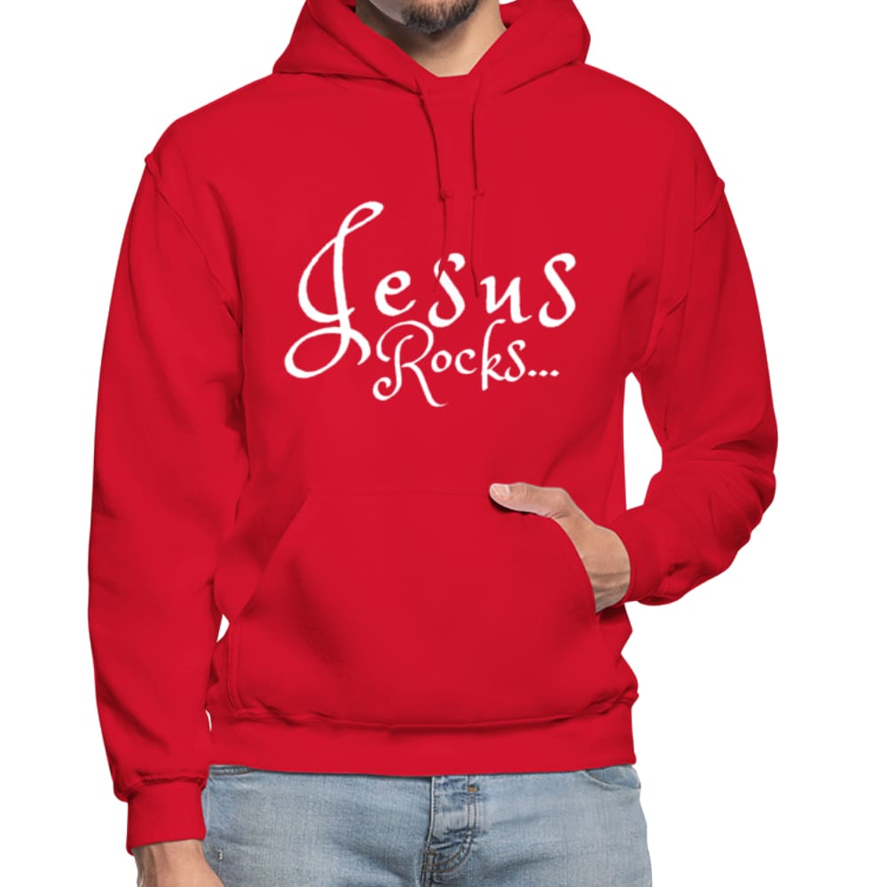 Mens Hoodie - Pullover Hooded Sweatshirt - Graphic/jesus Rocks - Mens | Hoodies