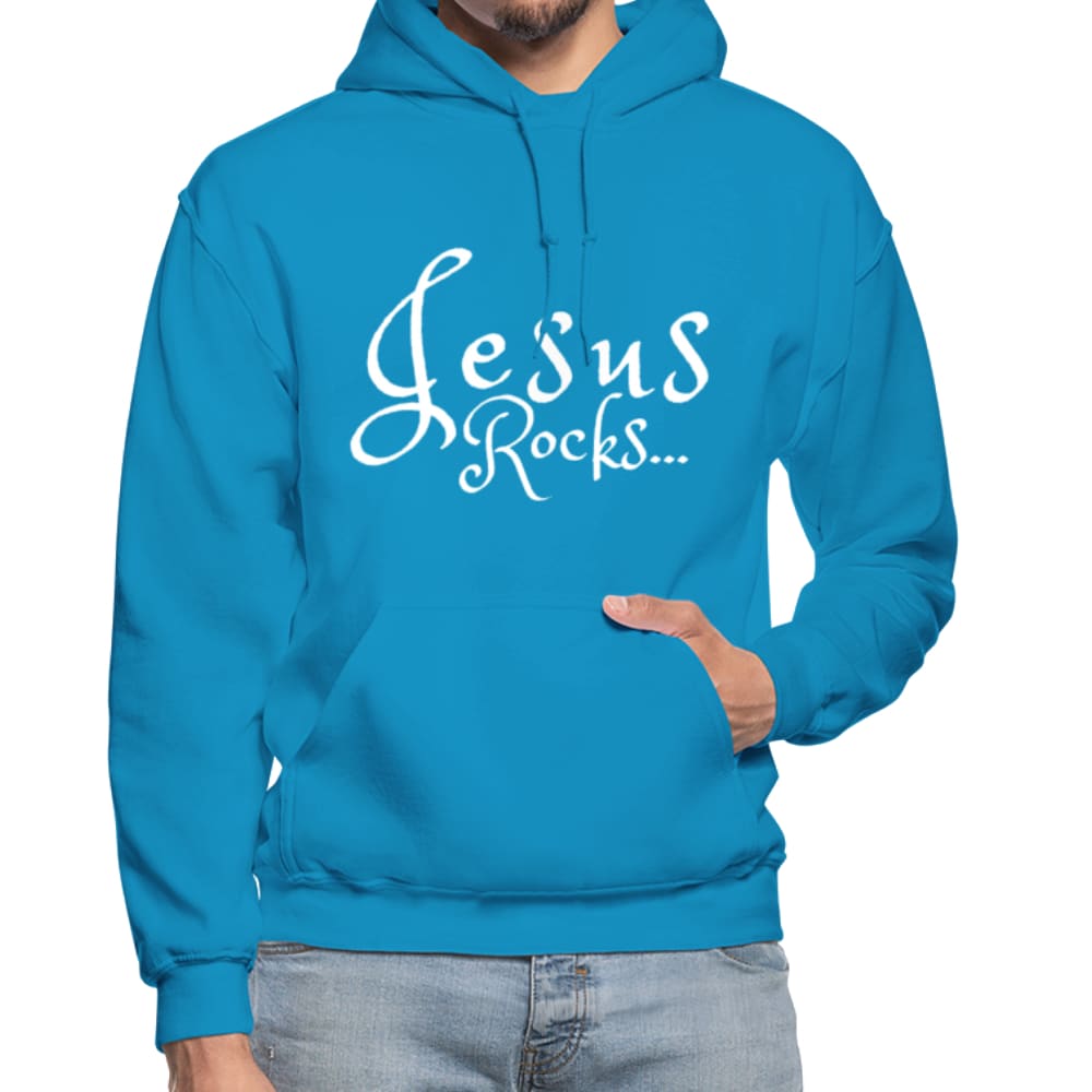 Mens Hoodie - Pullover Hooded Sweatshirt - Graphic/jesus Rocks - Mens | Hoodies