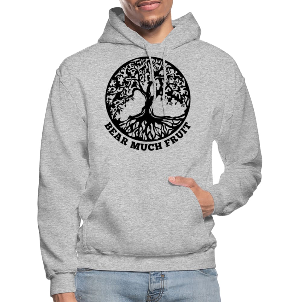 Mens Hoodie - Pullover Sweatshirt - Black Graphic/bear Much Fruit - Mens