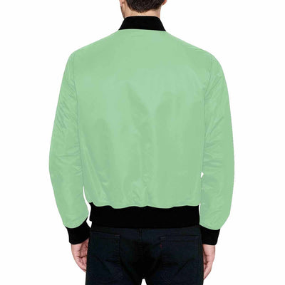 Mens Jacket Celadon Green And Black Bomber Jacket - Mens | Jackets | Bombers