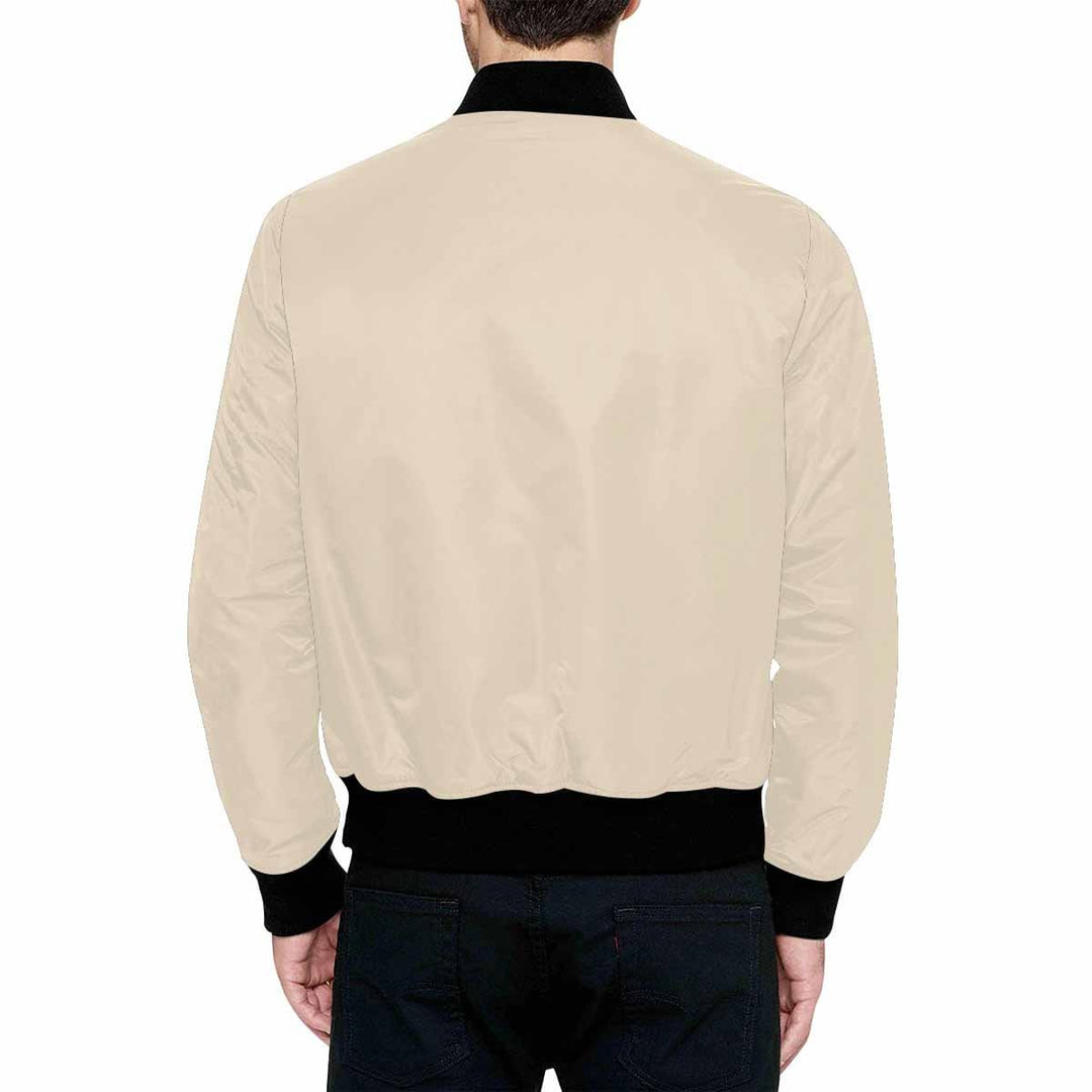 Mens Jacket Champagne Beige and Black Bomber Jacket - Mens | Jackets | Bombers