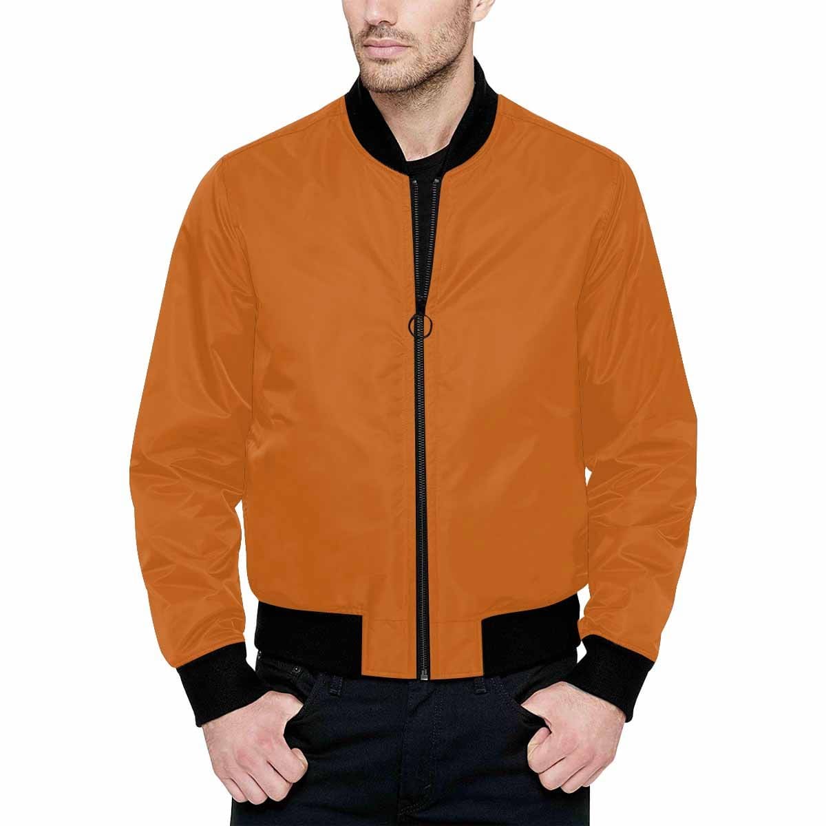 Bomber Jacket For Men Cinnamon Brown And Black - Mens | Jackets | Bombers