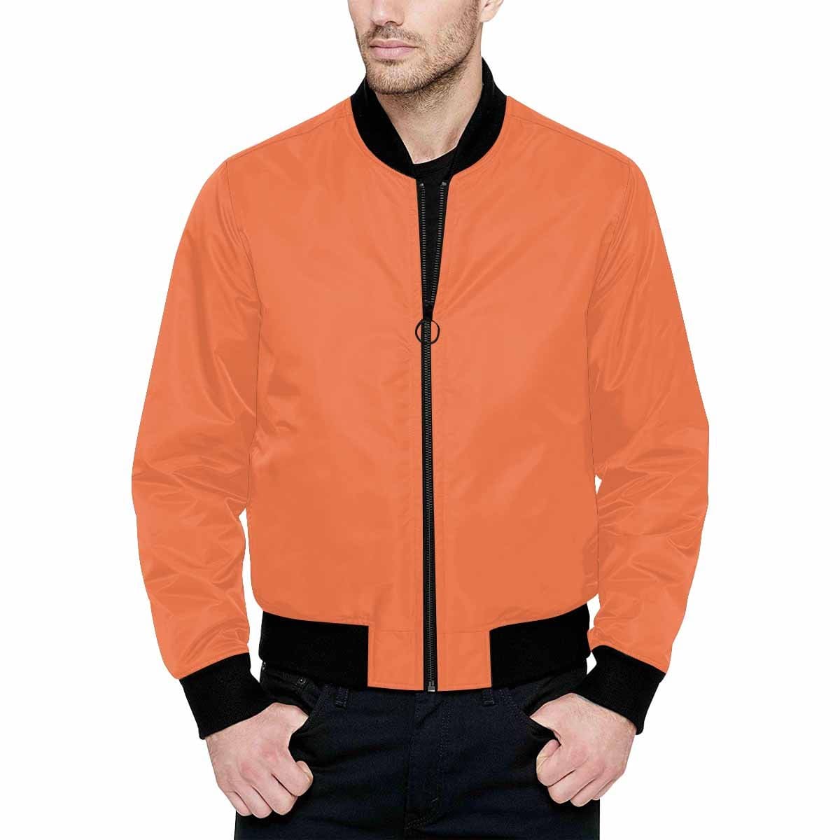 Mens Jacket Coral Red And Black Bomber Jacket - Mens | Jackets | Bombers