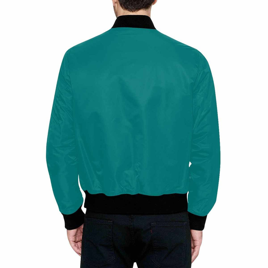 Mens Jacket Dark Teal Green and Black Bomber Jacket - Mens | Jackets | Bombers