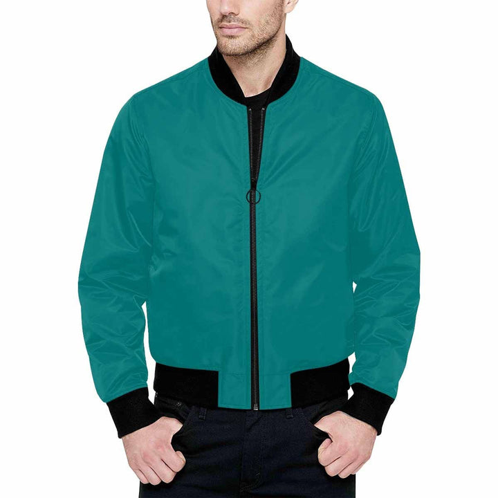 Mens Jacket Dark Teal Green and Black Bomber Jacket - Mens | Jackets | Bombers