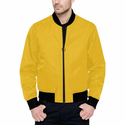 Mens Jacket Freesia Yellow And Black Bomber Jacket - Mens | Jackets | Bombers