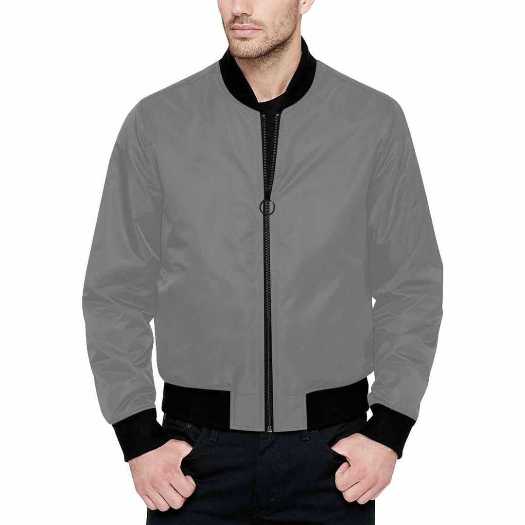 Mens Jacket Gray and Black Bomber Jacket - Mens | Jackets | Bombers