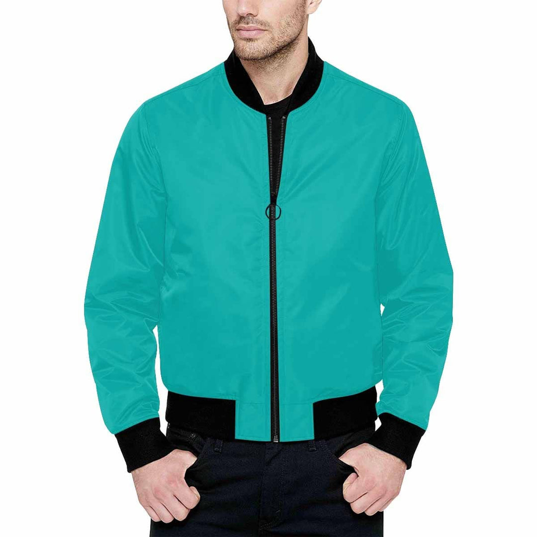 Mens Jacket Greenish Blue and Black Bomber Jacket - Mens | Jackets | Bombers