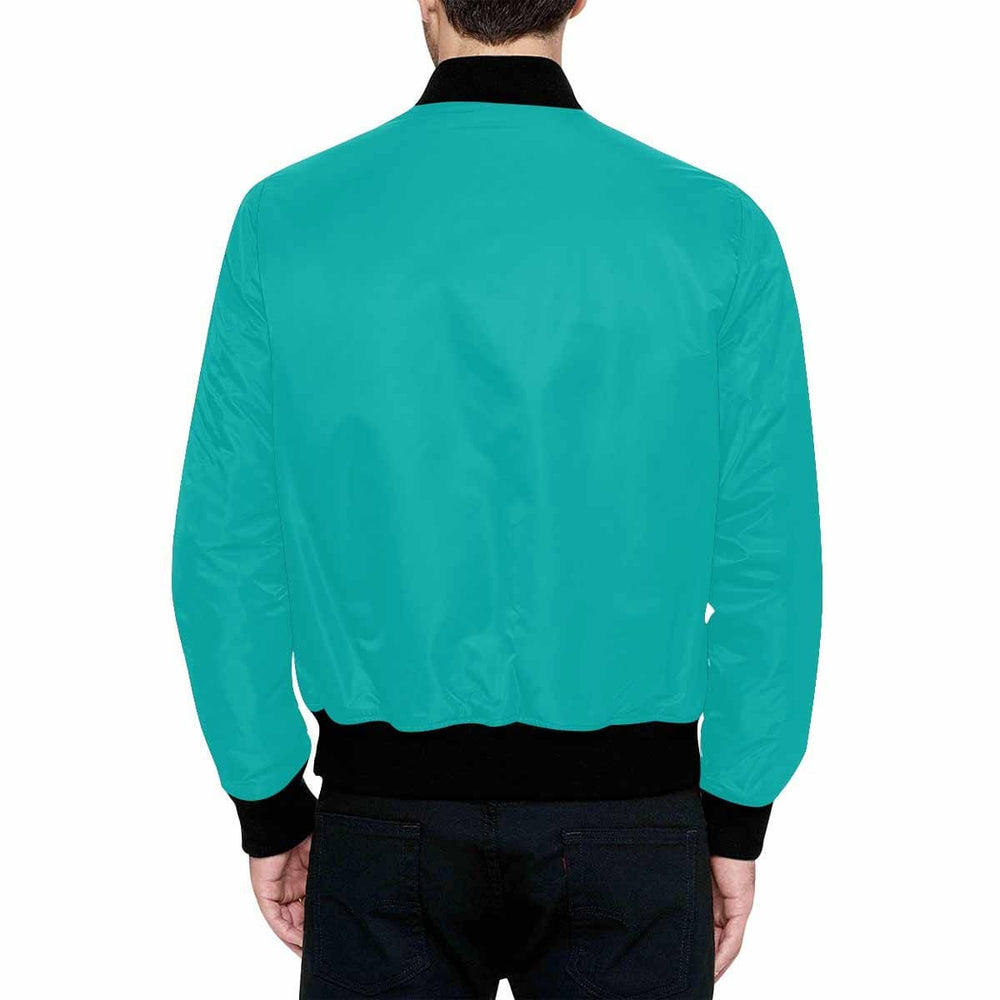 Mens Jacket Greenish Blue and Black Bomber Jacket - Mens | Jackets | Bombers