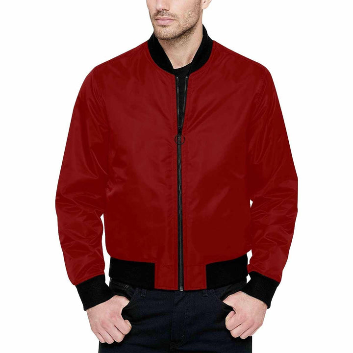 Mens Jacket Maroon Red and Black Bomber Jacket - Mens | Jackets | Bombers