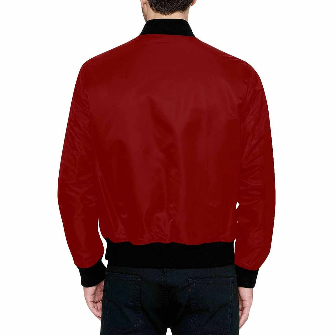 Mens Jacket Maroon Red and Black Bomber Jacket - Mens | Jackets | Bombers