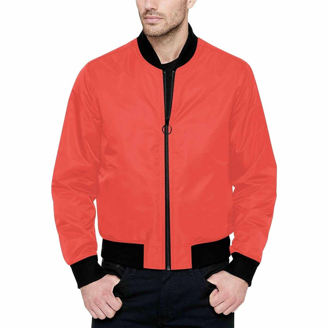 Mens Jacket Red Orange Bomber Jacket - Mens | Jackets | Bombers